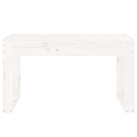 Ławka ogrodowa, biała, 80x38x45 cm, lite drewno sosnowe
