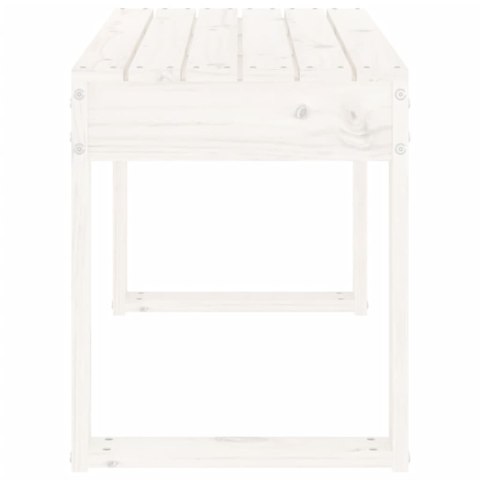 Ławka ogrodowa, biała, 80x38x45 cm, lite drewno sosnowe