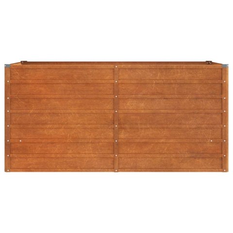 Podwyższona donica, rdzawa, 160x80x77 cm, stal kortenowska