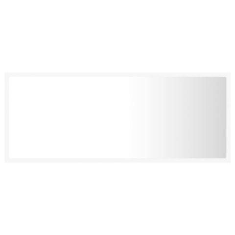 Lustro łazienkowe z LED, białe, 100x8,5x37 cm, akryl