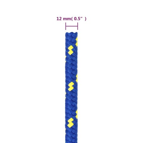 Linka żeglarska, niebieska, 12 mm, 100 m, polipropylen