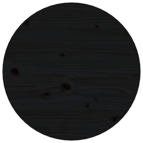 Stolik kawowy, czarny, Ø45x40 cm, lite drewno sosnowe