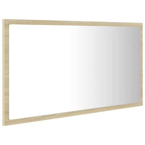 Lustro łazienkowe LED, kolor dąb sonoma, 80x8,5x37 cm, akryl