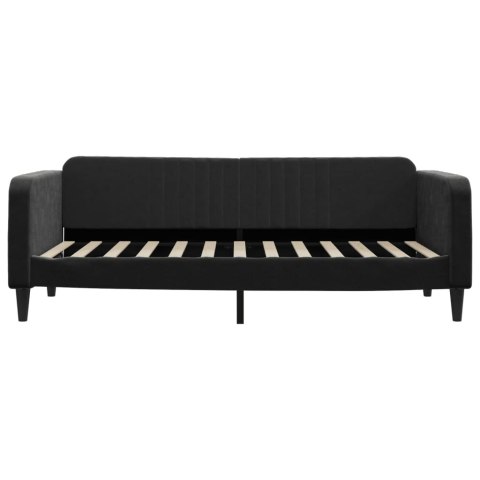 Sofa z materacem do spania, czarna, 90x200 cm, aksamit