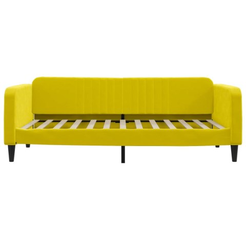 Sofa z materacem do spania, żółta, 100x200 cm, aksamit