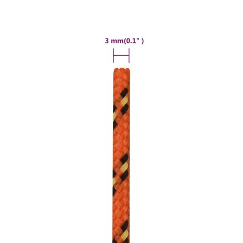 Linka żeglarska, pomarańczowa, 3 mm, 500 m, polipropylen