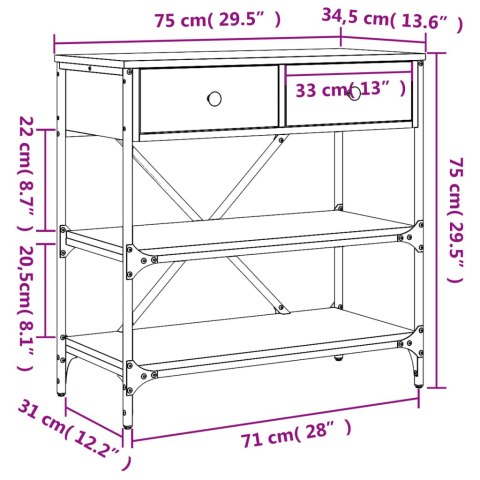 Stolik konsolowy, czarny, 75x34,5x75 cm