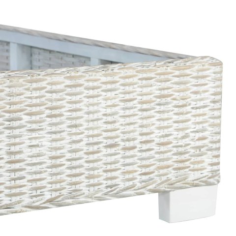 Rama łóżka, szara, naturalny rattan, 180 x 200 cm