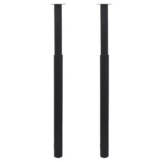 Teleskopowe nogi stołowe, 2 szt., czarne, 710 mm-1100 mm