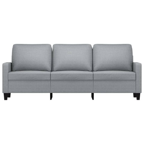 Sofa 3-osobowa, jasnoszara, 180 cm, tapicerowana tkaniną