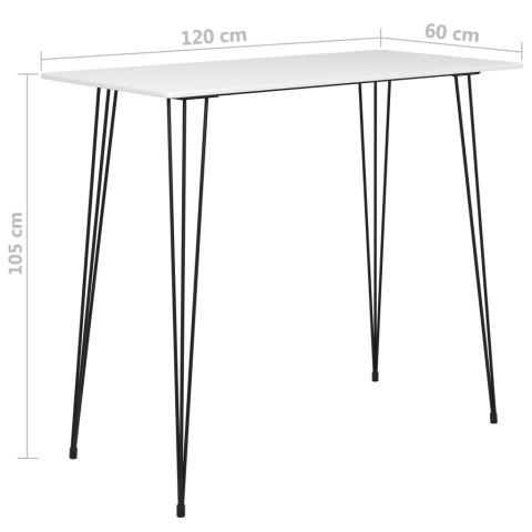Stolik barowy, biały, 120x60x105 cm