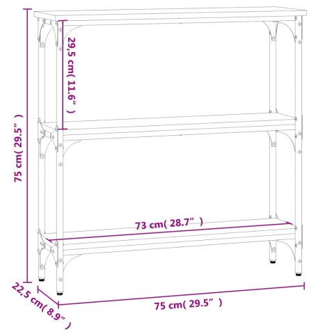 Stolik konsolowy, czarny, 75x22,5x75 cm