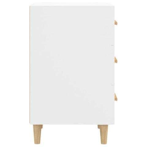 Szafka nocna, biała, 40x40x66 cm, materiał drewnopochodny