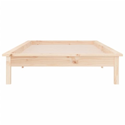 Rama łóżka z LED, 90 x 200 cm, lite drewno