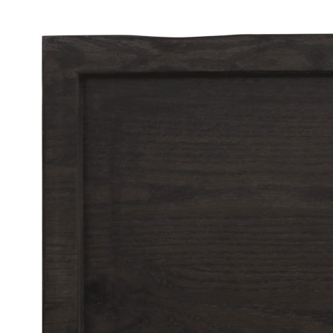 Półka, ciemnoszara, 100x60x4 cm, wykończone lite drewno dębowe