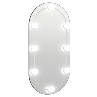 Lustro z oświetleniem LED, 80 x 40 cm, szklane, owalne