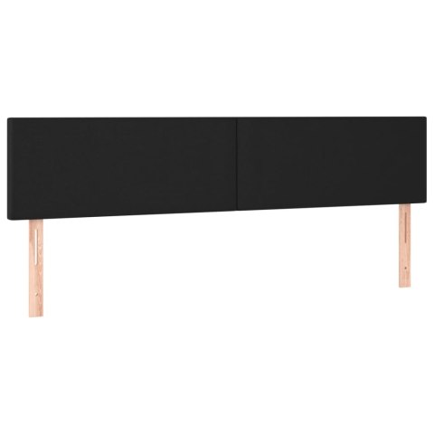 Łóżko kontynentalne z materacem, czarne, ekoskóra 200x200 cm
