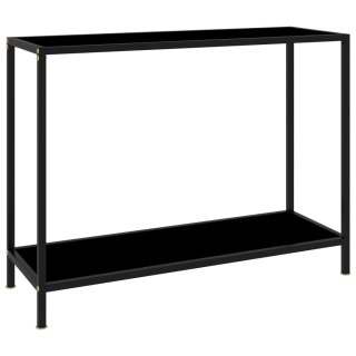 Stolik konsolowy, czarny, 100x35x75 cm, szkło hartowane