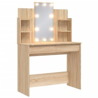 Toaletka z oświetleniem LED, dąb sonoma, 96x40x142 cm