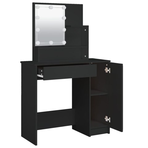 Toaletka z oświetleniem LED, czarna, 86,5x35x136 cm
