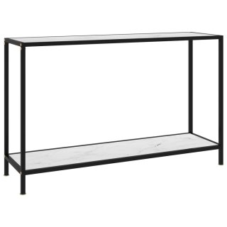 Stolik konsolowy, biały, 120x35x75 cm, szkło hartowane