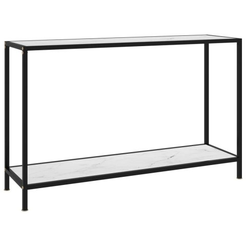 Stolik konsolowy, biały, 120x35x75 cm, szkło hartowane