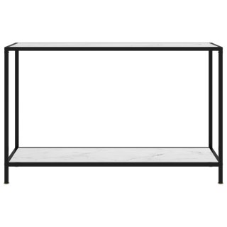 Stolik konsolowy, biały, 120x35x75 cm, szkło hartowane