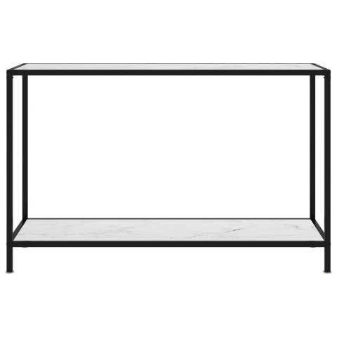Stolik konsolowy, biały, 120x35x75 cm, szkło hartowane