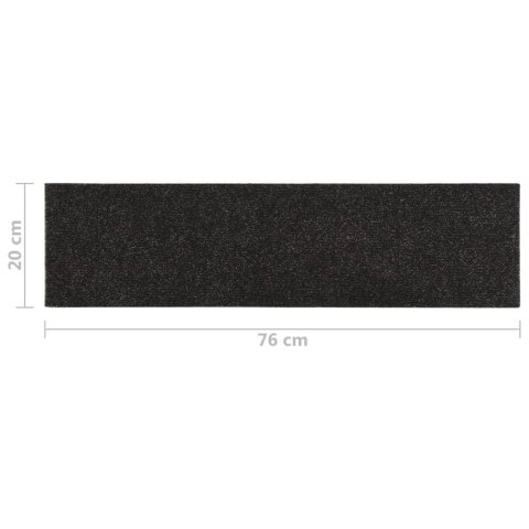 Samoprzylepne nakładki na schody, 15 szt., 76x20 cm, brązowe