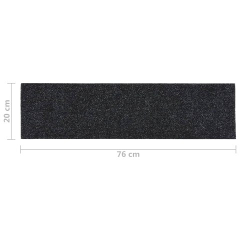 Samoprzylepne nakładki na schody, 15 szt., 76x20 cm, czarne