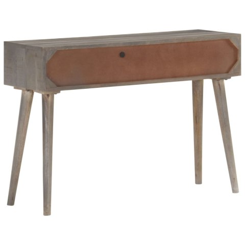Stolik typu konsola, 110x35x75 cm, lite, surowe drewno mango