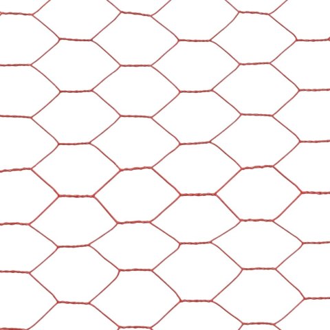 Ogrodzenie z siatki, stal i PVC, 25x1 m, czerwone