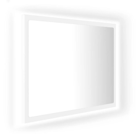 Lustro łazienkowe z LED, białe, 60x8,5x37 cm, akryl