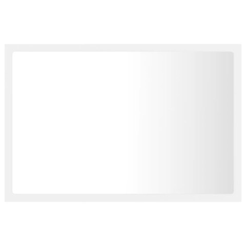Lustro łazienkowe z LED, białe, 60x8,5x37 cm, akryl