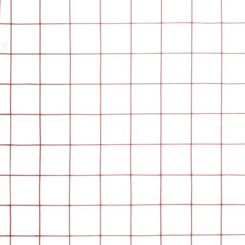 Ogrodzenie z siatki, stal i PVC, 25x0,5 m, czerwone