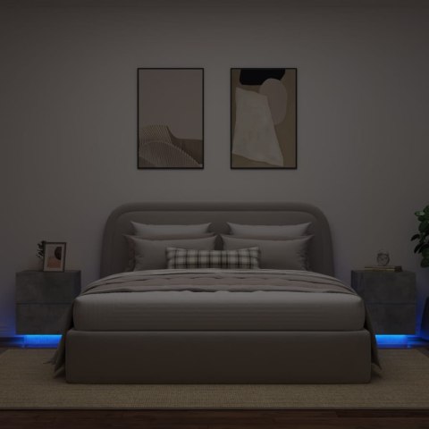 Szafki nocne z podświetleniem LED, 2 szt., szarość betonu