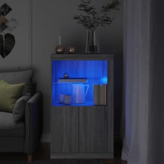 Szafka boczna z LED, szary dąb sonoma, materiał drewnopochodny