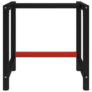 Metalowa rama pod blat roboczy, 80x57x79 cm, czarno-czerwona