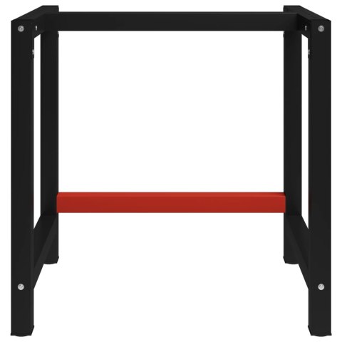 Metalowa rama pod blat roboczy, 80x57x79 cm, czarno-czerwona