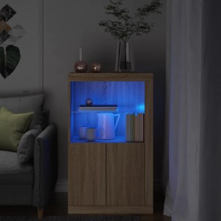 Szafka boczna z LED, kolor dąb sonoma, materiał drewnopochodny
