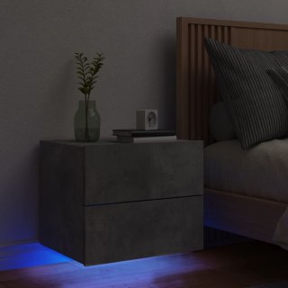 Wisząca szafka nocna z podświetleniem LED, szarość betonu