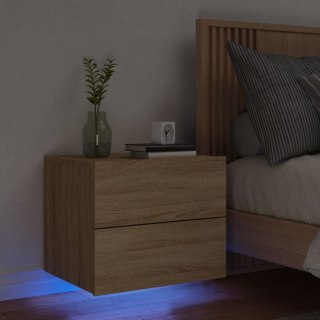 Wisząca szafka nocna z podświetleniem LED, dąb sonoma