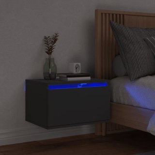 Wisząca szafka nocna z podświetleniem LED, czarna
