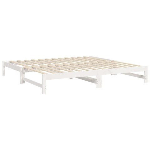 Łóżko rozsuwane, białe, 2x(80x200) cm, lite drewno sosnowe