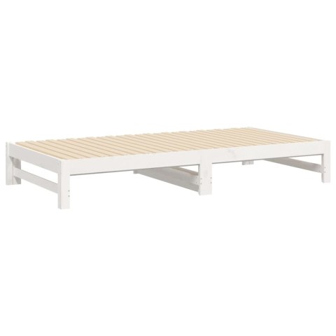 Łóżko rozsuwane, białe, 2x(80x200) cm, lite drewno sosnowe