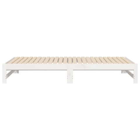 Łóżko rozsuwane, białe, 2x(80x200) cm, lite drewno sosnowe