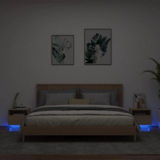 Szafki nocne z LED, 2 szt., dąb sonoma, 40x39x37 cm