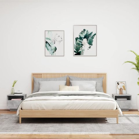 Szafki nocne z LED, 2 szt., szarość betonu, 40x39x37 cm