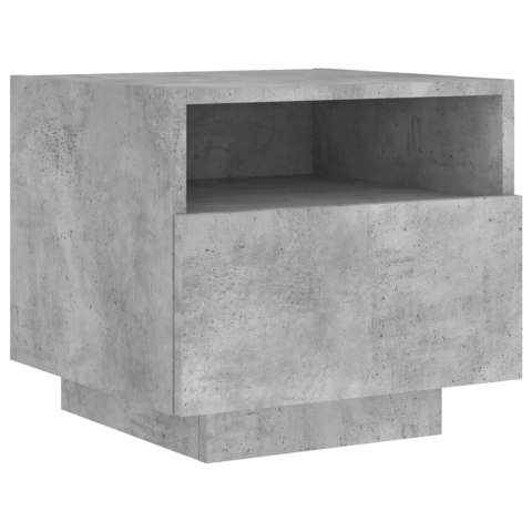 Szafki nocne z LED, 2 szt., szarość betonu, 40x39x37 cm