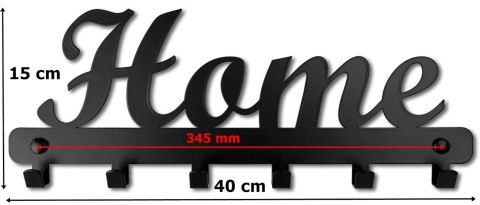 Wieszak loftowy HOME czarny 6 ramion